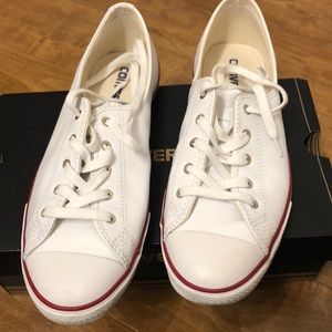 White Leather Low-Top Converse